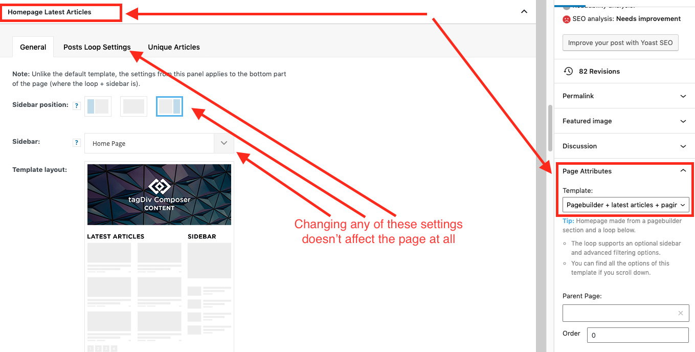 Homepage Latest Articles Settings