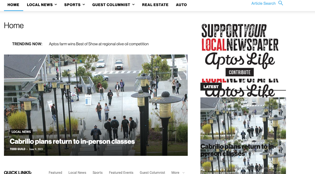 Overlapping Sidebar Example