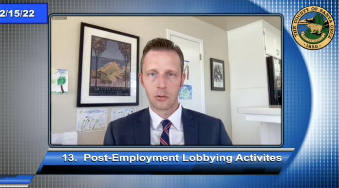 Supervisors mull post-employment lobbying rule Santa Cruz County lobbying
