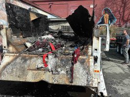 Blaze destroys Habitat for Humanity truck Chucky De Luna inspects the damage where a fire demolished a Ford F550 pickup at the rear loading area of Habitat for Humanity's Restore late Monday night on the 500 block of Main Street.