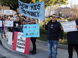 Protest of teacher layoffs continue Pajaro Valley Unified School District teachers and staff are joined by community supporters early Tuesday morning at The Towers in Watsonville to rally against teacher layoffs.
