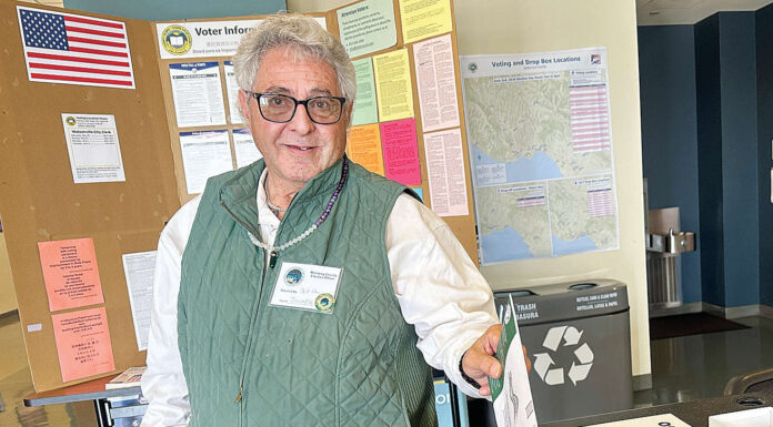 Who Got Out to Vote? Joseph Eaton drops his ballot in the box at the City of Watsonville Civic Plaza voting station on June 2. (Tarmo Hannula/Pajaronian file)