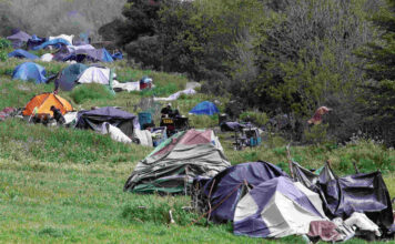 Annual homelessness census shows slight increase In 2024, a string of tents and makeshift shelters lined the Pajaro River levee in Watsonville. (Tarmo Hannula/Pajaronian file)